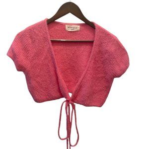 Medusa Women's Pink Fuzzy Wrap Crop Top Size M